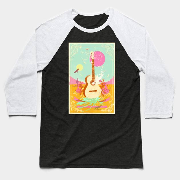 DESERT GUITAR II Baseball T-Shirt by Showdeer